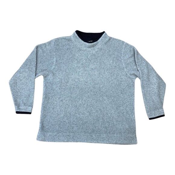 Vintage LL Bean Sweater Womens Large Gray Sherpa Fleece Teddy Cozy Sweatshirt - Picture 1 of 4